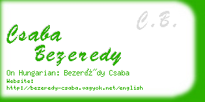 csaba bezeredy business card